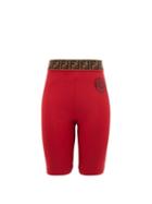 Matchesfashion.com Fendi - Ff-jacquard Stretch-jersey Bike Shorts - Womens - Red