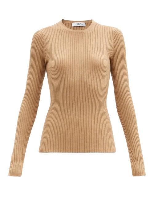 Matchesfashion.com Gabriela Hearst - Browning Ribbed Cashmere-blend Sweater - Womens - Camel