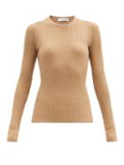 Matchesfashion.com Gabriela Hearst - Browning Ribbed Cashmere-blend Sweater - Womens - Camel