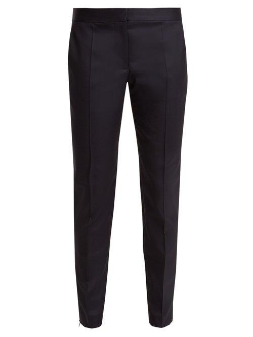 Matchesfashion.com Stella Mccartney - Vivian Slim Leg Wool Trousers - Womens - Navy