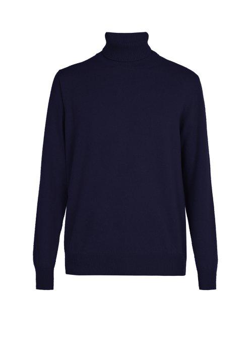 Matchesfashion.com Presidents - Washed Wool Roll Neck Sweater - Mens - Navy