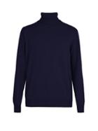 Matchesfashion.com Presidents - Washed Wool Roll Neck Sweater - Mens - Navy