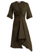 Marni Knotted Asymmetric Cotton-poplin Dress