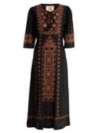 Figue Louise Embellished Silk Dress