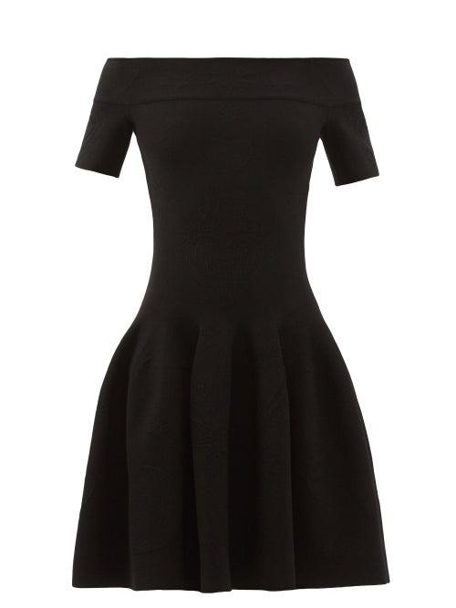 Ladies Rtw Alexander Mcqueen - Off-the-shoulder Stretch-knit Dress - Womens - Black