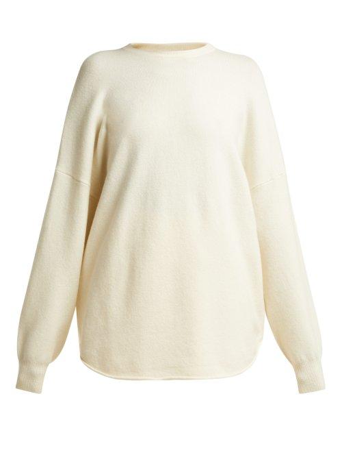 Matchesfashion.com Extreme Cashmere - No. 53 Crew Hop Cashmere Blend Sweater - Womens - Cream
