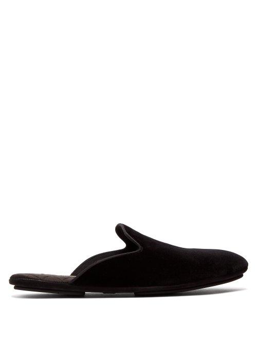 Matchesfashion.com Dolce & Gabbana - Velvet Slippers - Mens - Black
