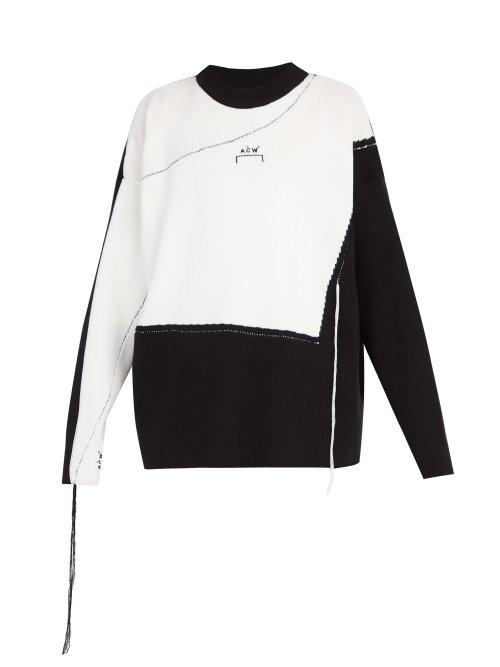 Matchesfashion.com A-cold-wall* - Colour Block Wool Sweater - Mens - Black Multi