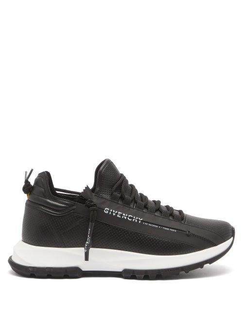 Mens Shoes Givenchy - Spectre Perforated Leather Trainers - Mens - Black