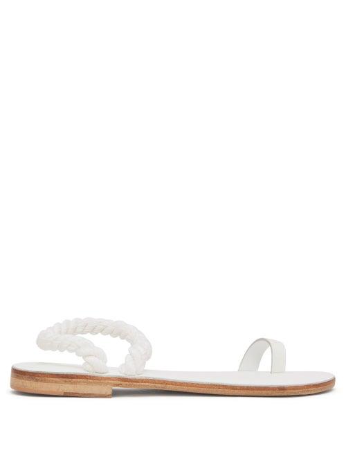 Matchesfashion.com Lvaro - Angela Rope-strap Leather Sandals - Womens - White