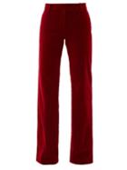Bella Freud - 1976 Velvet Flared Trousers - Womens - Red