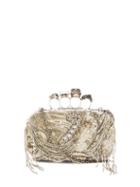 Alexander Mcqueen - Four Ring Beaded-satin Box Clutch - Womens - Silver
