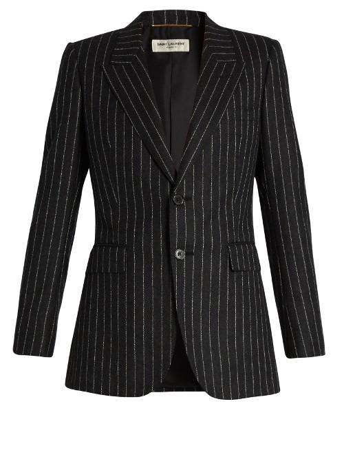 Saint Laurent Pinstriped Flannel-wool Jacket
