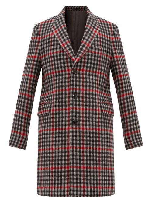 Matchesfashion.com Paul Smith - Gun Club Checked Virgin Wool Blend Overcoat - Mens - Grey Multi