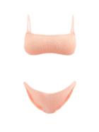 Hunza G - Gigi Crinkle-jersey Bikini - Womens - Coral