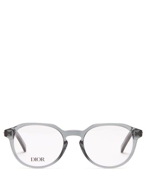 Mens Eyewear Dior - Dioressential Round Acetate Glasses - Mens - Blue