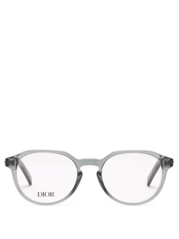 Mens Eyewear Dior - Dioressential Round Acetate Glasses - Mens - Blue