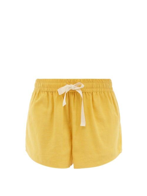 Ladies Beachwear Marrakshi Life - High-rise Cotton-canvas Shorts - Womens - Yellow