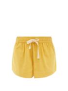 Ladies Beachwear Marrakshi Life - High-rise Cotton-canvas Shorts - Womens - Yellow