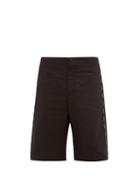 Matchesfashion.com Valentino - Bermuda Cotton Blend Twill Shorts - Mens - Black