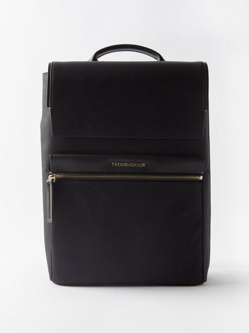 Troubadour - Ki Leather And Canvas Backpack - Mens - Black