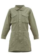 Matchesfashion.com Frame - Service Cotton-canvas Mini Dress - Womens - Khaki