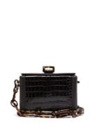 Matchesfashion.com Nico Giani - Cerea Mini Croc Effect Leather Box Bag - Womens - Black