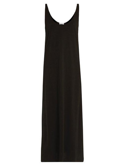 Matchesfashion.com Raey - Skinny Strap Cotton Jersey Dress - Womens - Black