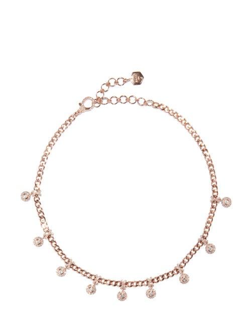 Shay - Dangle Drop Diamond & 18kt Rose Gold Necklace - Womens - Rose Gold