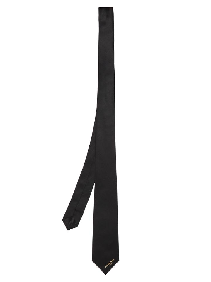 Balenciaga Logo-embroidered Silk Tie