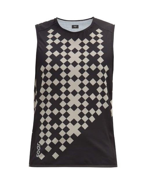 Matchesfashion.com Soar - 2.0 Diamond-print Technical-mesh Tank Top - Mens - Tan