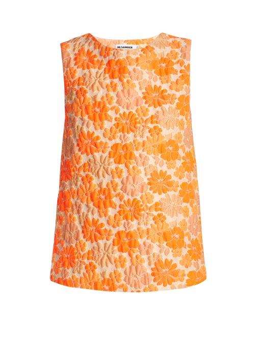 Matchesfashion.com Jil Sander - Fauno Floral Jacquard Top - Womens - Orange Print