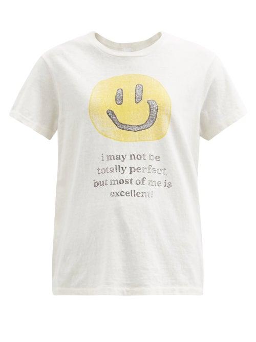 Matchesfashion.com Re/done - Face-print Cotton-jersey T-shirt - Womens - White