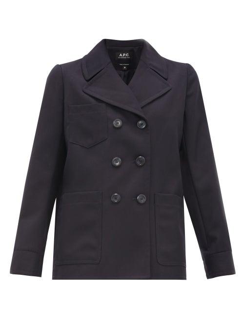 Matchesfashion.com A.p.c. - Sailor Double-breasted Gabardine Jacket - Womens - Navy Multi