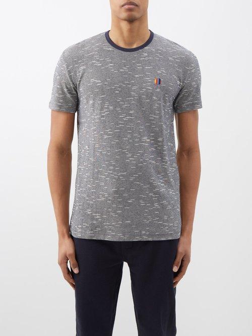 Paul Smith - Logo-patch Slubbed Cotton-blend Pyjama Top - Mens - Grey