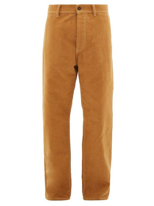 Matchesfashion.com Marni - Wide Leg Brushed Cotton Trousers - Mens - Brown Multi