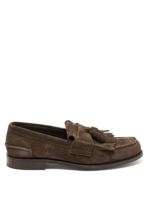 Matchesfashion.com Church's - Oreham Suede Tassel Loafers - Mens - Dark Brown