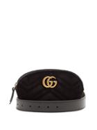 Matchesfashion.com Gucci - Gg Marmont Quilted Velvet Belt Bag - Womens - Black