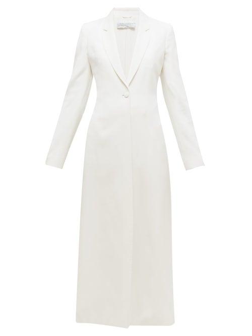 Matchesfashion.com Gabriela Hearst - Nikita Single Breasted Silk Blend Overcoat - Womens - Ivory