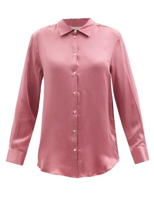 Asceno - London Sandwashed-silk Pyjama Shirt - Womens - Fuchsia