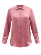 Asceno - London Sandwashed-silk Pyjama Shirt - Womens - Fuchsia