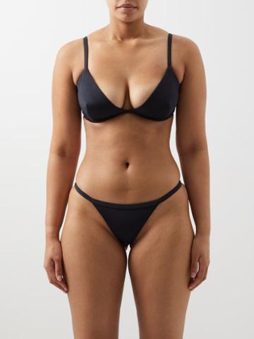 Form And Fold - The Triangle D-g Underwired Bikini Top - Womens - Black