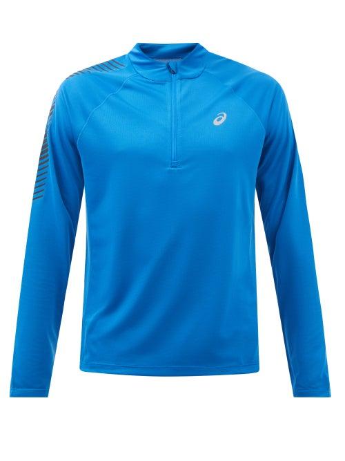 Asics - Icon Logo-print Jersey Track Top - Mens - Blue