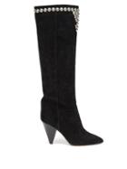 Isabel Marant - Libree Studded Suede Knee-high Boots - Womens - Black