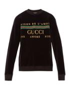Matchesfashion.com Gucci - Logo Embroidered Cotton Blend Sweatshirt - Mens - Black