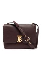 Matchesfashion.com Burberry - Tb Monogram Grained-leather Cross-body Bag - Womens - Burgundy