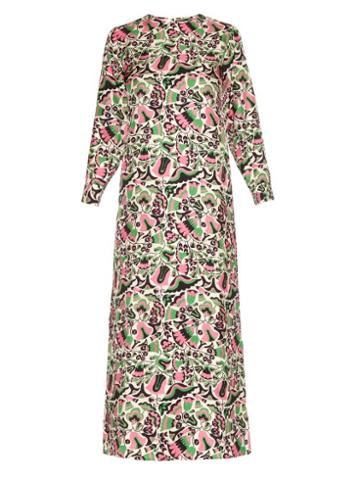 La Doublej Editions Tulipano Long-sleeved Silk Maxi Dress