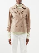 Max Mara - Short Canvas Trench Jacket - Womens - Light Beige