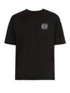 Matchesfashion.com Loewe - Logo Embroidered Cotton T Shirt - Mens - Black
