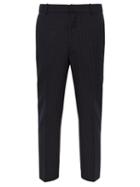 Matchesfashion.com Alexander Mcqueen - Mid Rise Pinstripe Wool Trousers - Mens - Navy